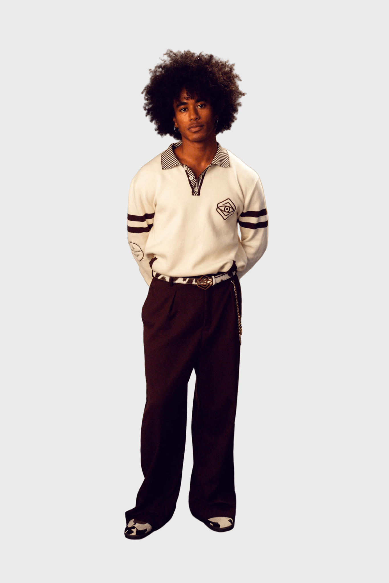 Le Pantalon Sablé — Chocolate Pleated Wide-Leg Trouser (Metal Clasp Edition)