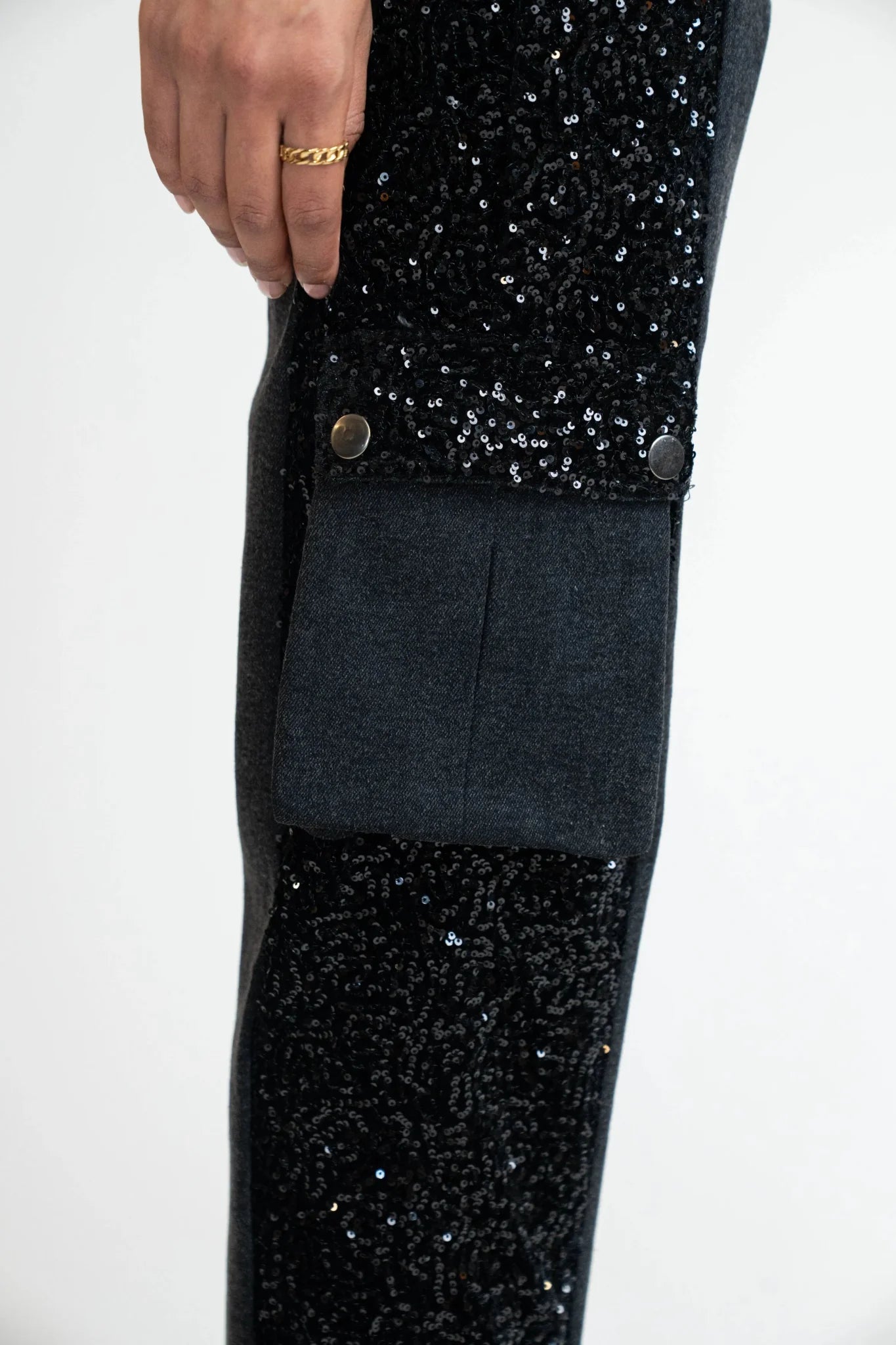 Noir Éclat Cargo Pant – Limited Sequin Edition