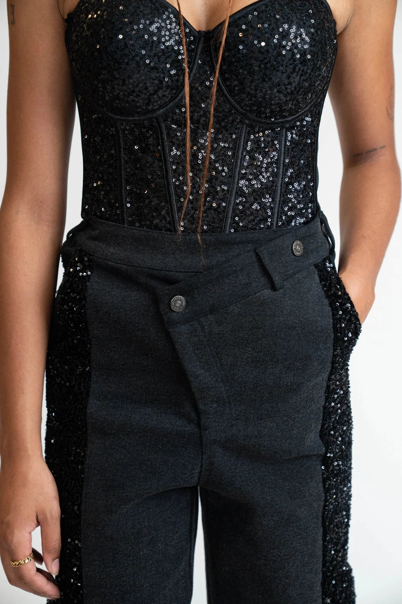 Noir Éclat Cargo Pant – Limited Sequin Edition