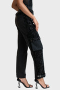Noir Éclat Cargo Pant – Limited Sequin Edition